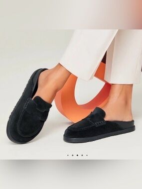 Hermes Black Suede Go Mules